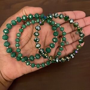 Stretch Green Vintage Glass Bead